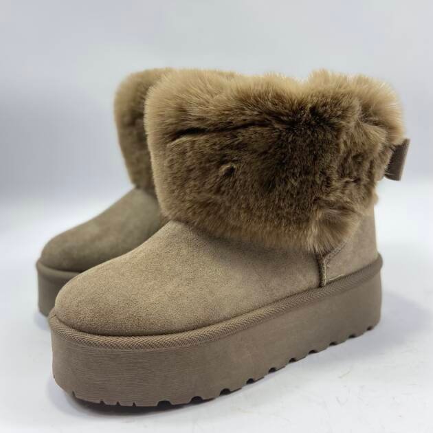 Μποτακι δίπατο με γούνα