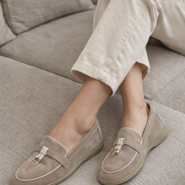 Loafers Suede μπεζ