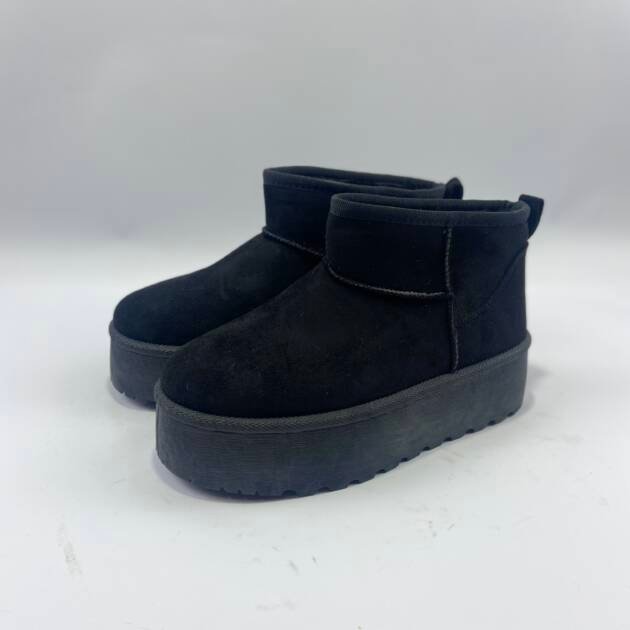 Μαύρο μποτάκι με γουνα