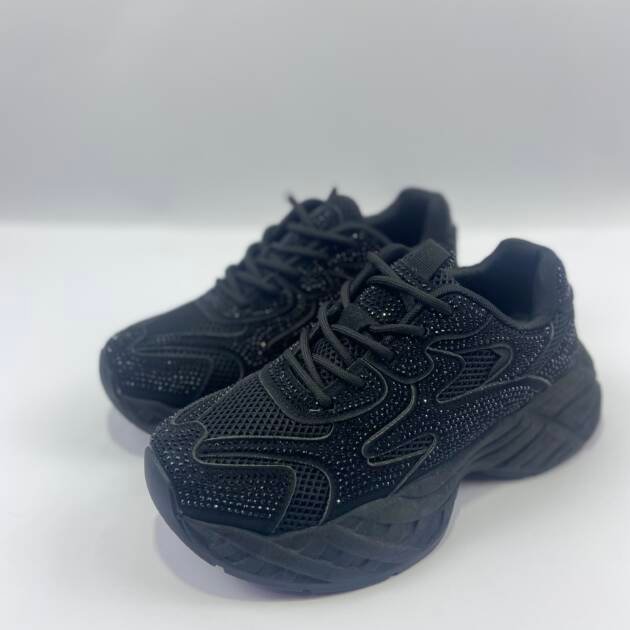 Sneakers μαύρο με στρασάκια