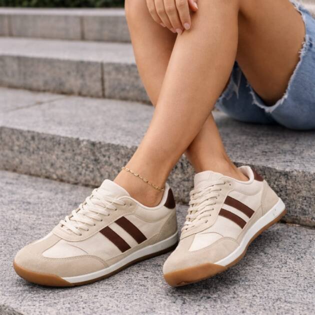 Sneakers γυναικείο μπεζ καφέ